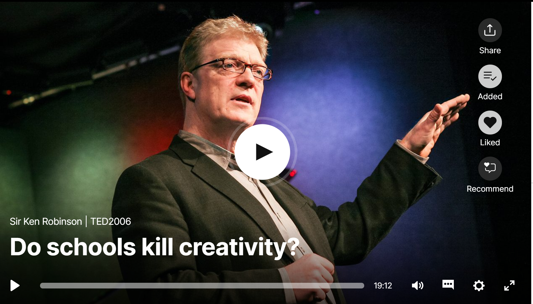 Sir Ken Robinson TED Talk