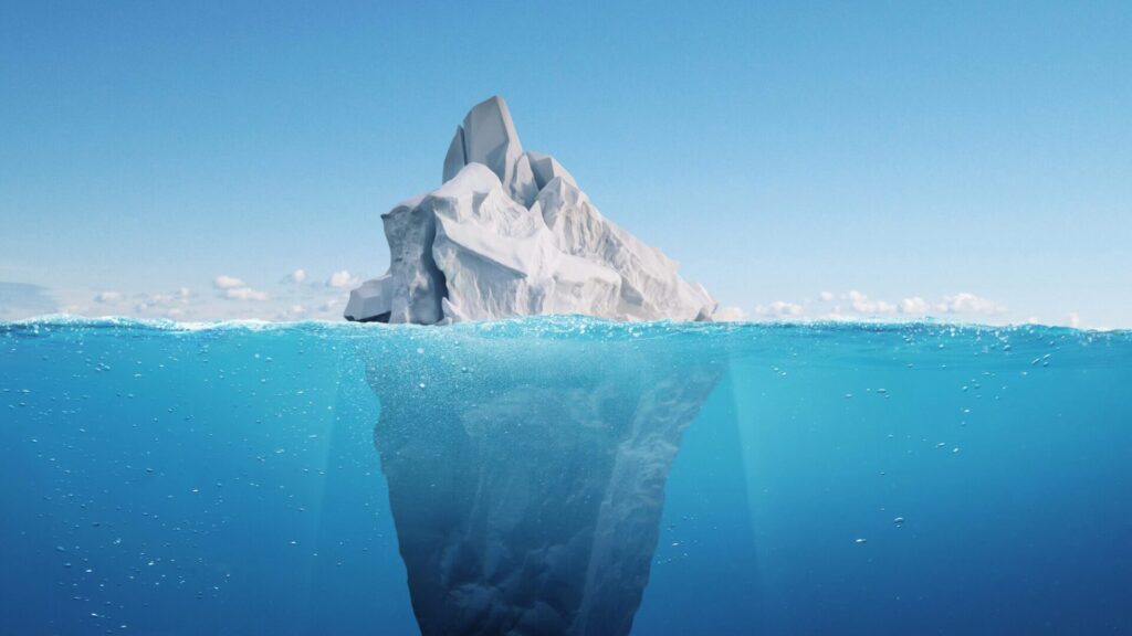 Image representing organisational transformation through improved habits, symbolising that lasting change and sustainable execution happens beneath the surface.