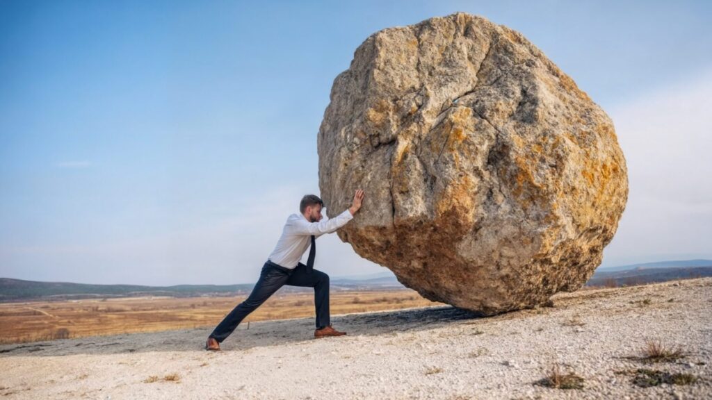 Conceptual image representing friction or drag in an organisation, symbolising hidden momentum blockers that slow execution.